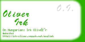 oliver irk business card